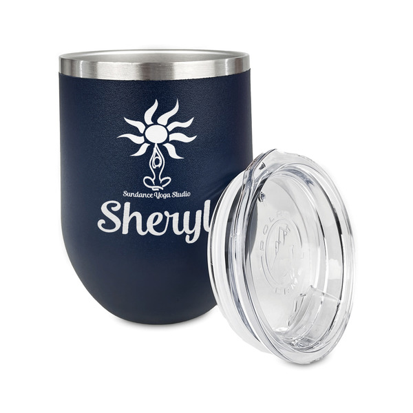 Sundance Yoga Studio Stainless Wine Tumblers - Navy - Single Sided - Alt View
