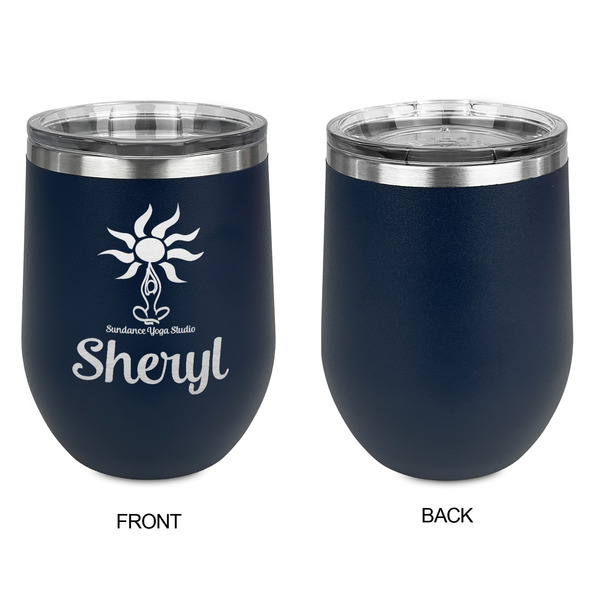 Sundance Yoga Studio Stainless Wine Tumblers - Navy - Single Sided - Approval