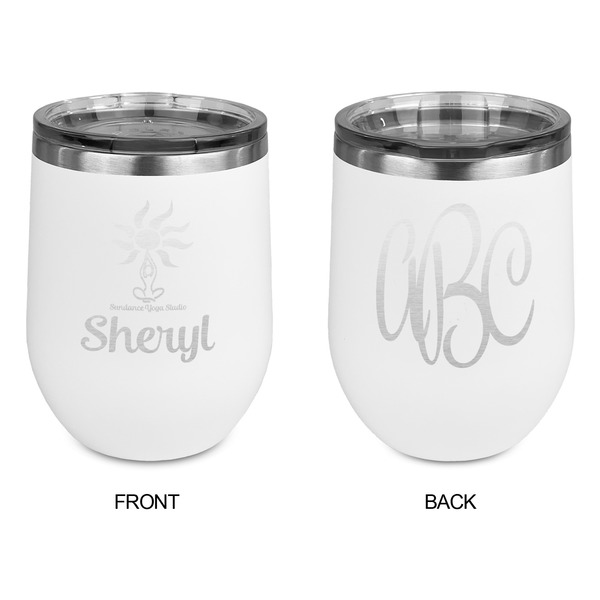 Sundance Yoga Studio Stainless Wine Tumblers - White - Double Sided - Approval