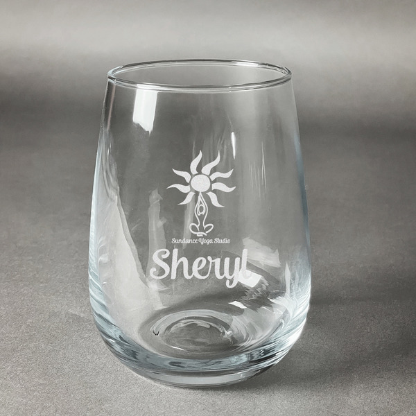 Custom Sundance Yoga Studio Stemless Wine Glass - Engraved (Personalized)