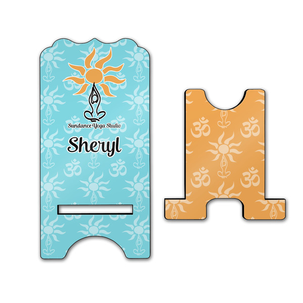 Sundance Yoga Studio Stylized Phone Stand - Front & Back - Large