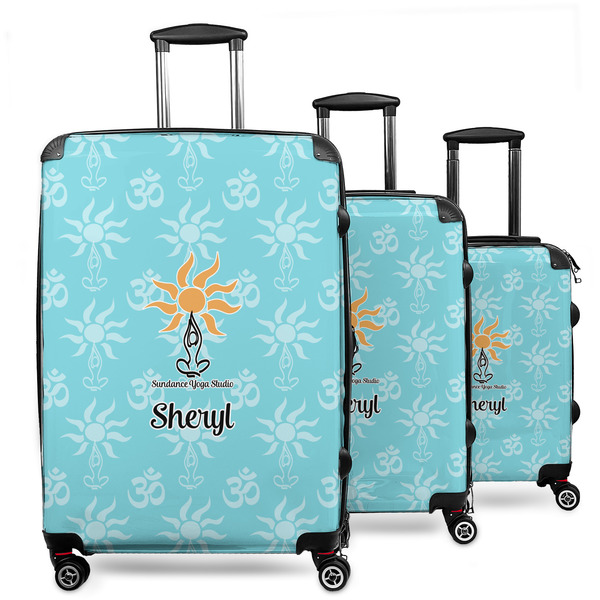 Custom Sundance Yoga Studio 3 Piece Luggage Set - 20" Carry On, 24" Medium Checked, 28" Large Checked (Personalized)