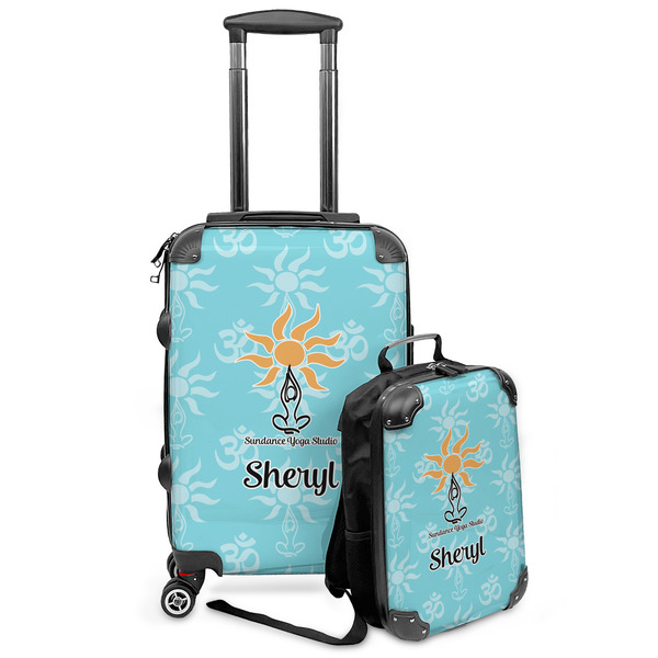 Custom Sundance Yoga Studio Kids 2-Piece Luggage Set - Suitcase & Backpack (Personalized)