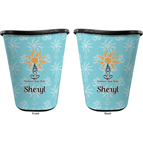 Sundance Yoga Studio Trash Can Black - Front and Back - Apvl