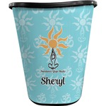 Sundance Yoga Studio Waste Basket - Single Sided (Black) (Personalized)