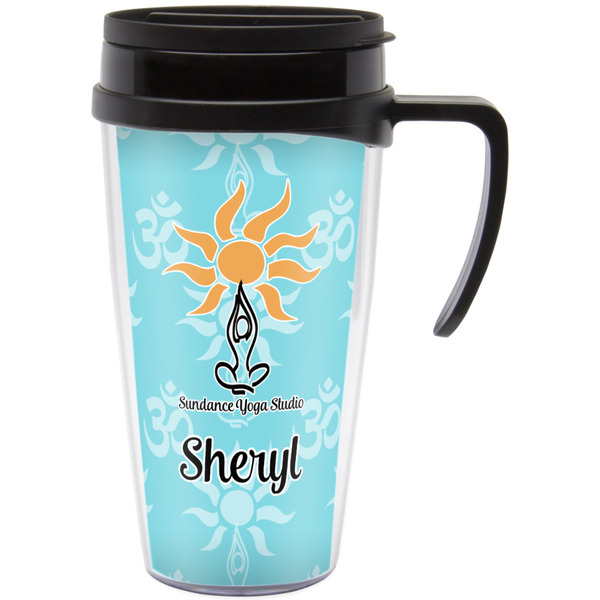 Custom Sundance Yoga Studio Acrylic Travel Mug with Handle (Personalized)