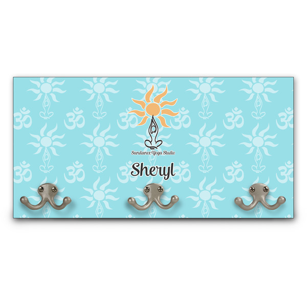 Custom Sundance Yoga Studio Wall Mounted Coat Rack w/ Name or Text