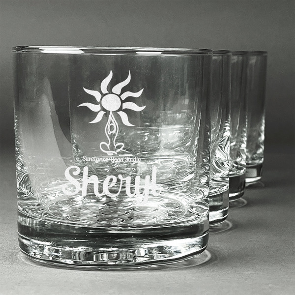 Custom Sundance Yoga Studio Whiskey Glasses (Set of 4) (Personalized)