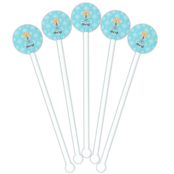 Sundance Yoga Studio White Plastic 5.5" Stir Stick - Fan View