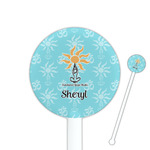 Sundance Yoga Studio 5.5" Round Plastic Stir Sticks - White - Double Sided (Personalized)