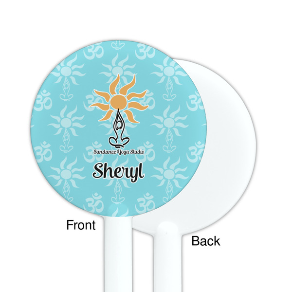 Sundance Yoga Studio White Plastic 5.5" Stir Stick - Single Sided - Round - Front & Back