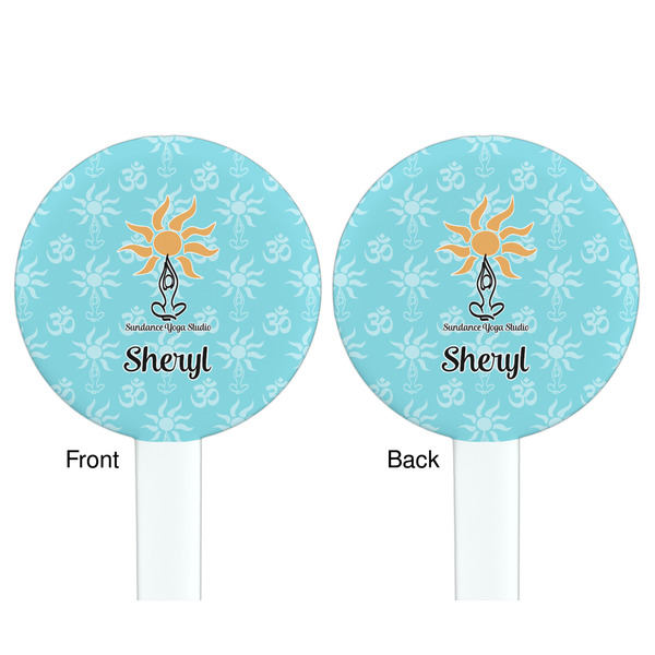 Sundance Yoga Studio White Plastic 7" Stir Stick - Double Sided - Round - Front & Back