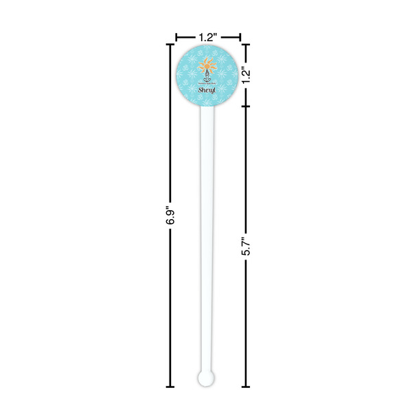 Sundance Yoga Studio White Plastic 7" Stir Stick - Round - Dimensions