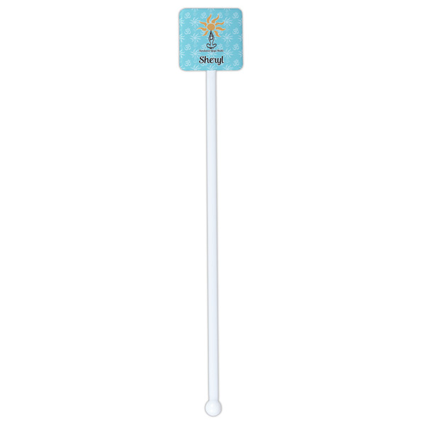 Sundance Yoga Studio White Plastic Stir Stick - Single Sided - Square - Single Stick