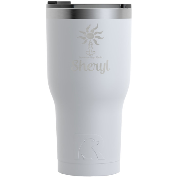 Custom Sundance Yoga Studio RTIC Tumbler - White - Engraved Front (Personalized)