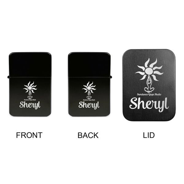 Sundance Yoga Studio Windproof Lighters - Black, Double Sided, w Lid - APPROVAL