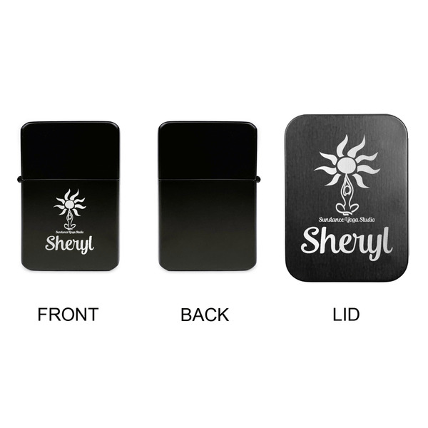 Sundance Yoga Studio Windproof Lighters - Black, Single Sided, w Lid - APPROVAL