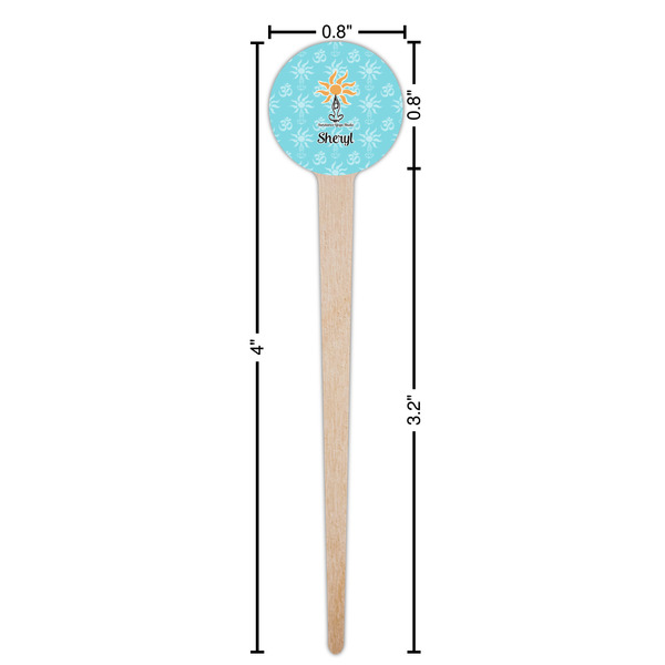 Sundance Yoga Studio Wooden 4" Food Pick - Round - Dimensions
