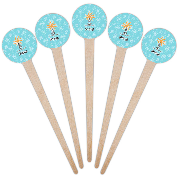 Sundance Yoga Studio Wooden 4" Food Pick - Round - Fan View