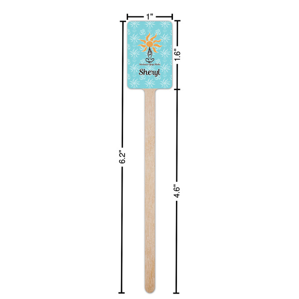 Sundance Yoga Studio Wooden 6.25" Stir Stick - Rectangular - Dimensions