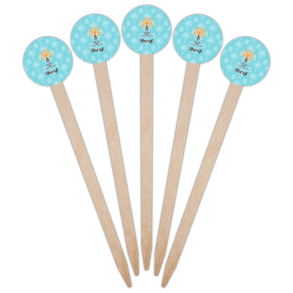 Sundance Yoga Studio Wooden 6" Food Pick - Round - Fan View