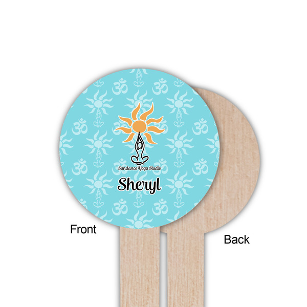 Sundance Yoga Studio Wooden 6" Food Pick - Round - Single Sided - Front & Back