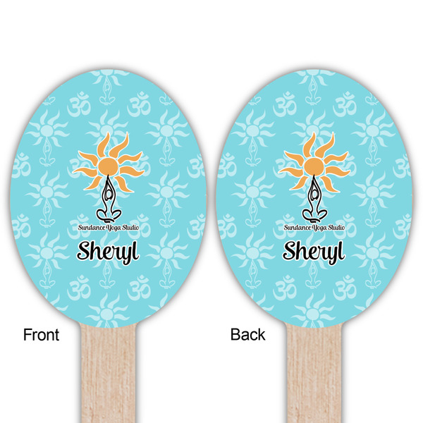 Sundance Yoga Studio Wooden Food Pick - Oval - Double Sided - Front & Back