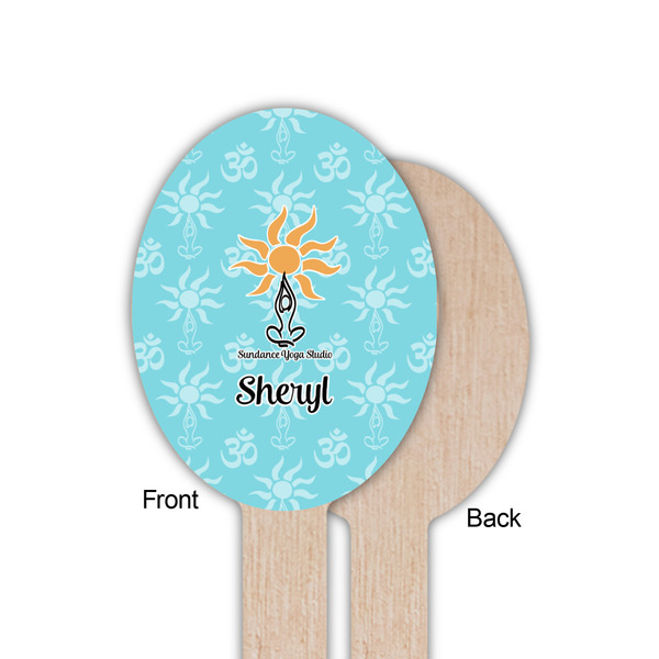 Sundance Yoga Studio Wooden Food Pick - Oval - Single Sided - Front & Back