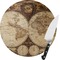 Vintage World Map Round Glass Cutting Board - Small