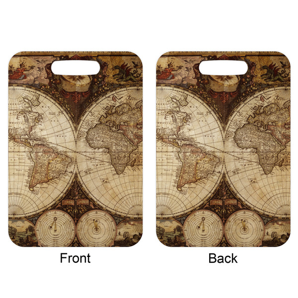 Antique World Map Aluminum Luggage Tag (Front + Back)