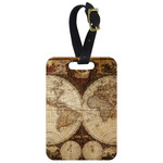 Vintage World Map Metal Luggage Tag