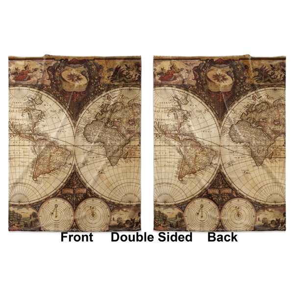 Antique World Map Baby Blanket (Double Sided - Printed Front and Back)