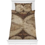 Vintage World Map Comforter Set - Twin