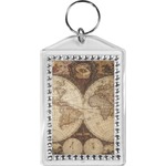 Vintage World Map Bling Keychain