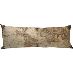 Vintage World Map Body Pillow Case