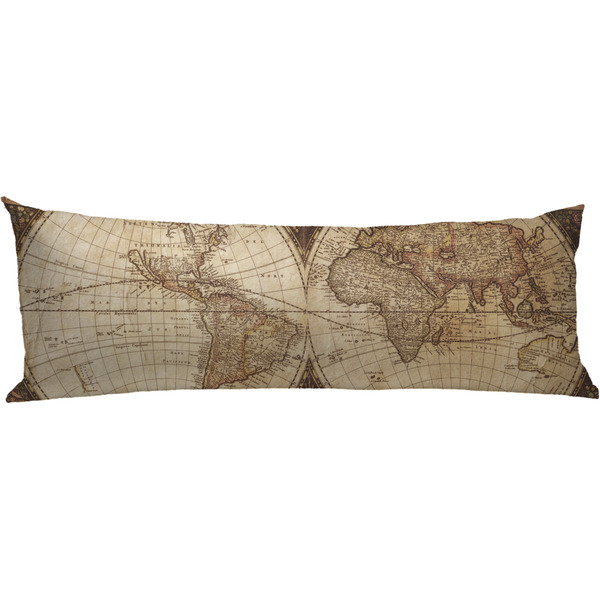 Custom Vintage World Map Body Pillow Case