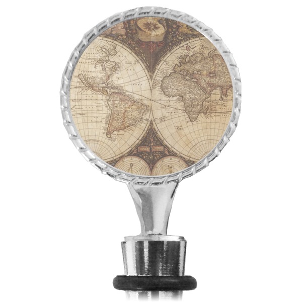Antique World Map Bottle Stopper Main View