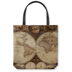 Vintage World Map Canvas Tote Bag - Medium - 16"x16"