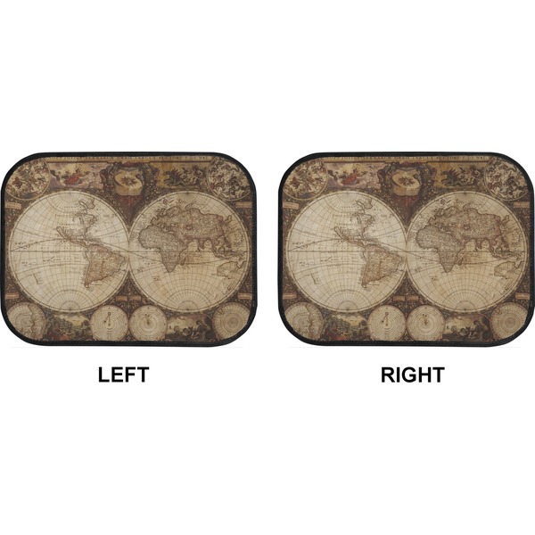 Antique World Map Car Floor Mats (Back Seat) (Approval)