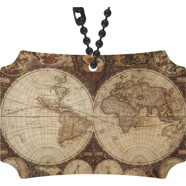 Custom Vintage World Map Rear View Mirror Ornament