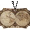 Vintage World Map Rear View Mirror Ornament