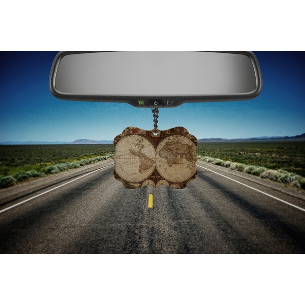 Antique World Map Car Ornament (Road)