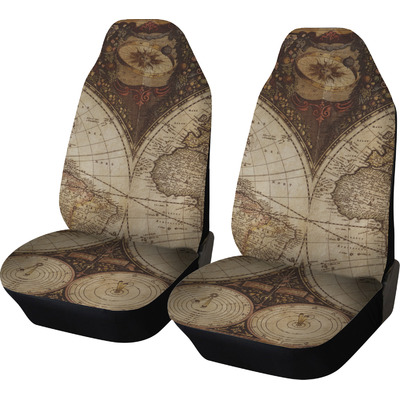Vintage World Map Car Seat Covers (Set of Two)