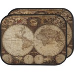 Vintage World Map Car Floor Mats (Back Seat)