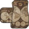 Vintage World Map Car Floor Mats Set - 2 Front & 2 Back