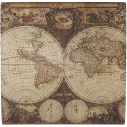 Vintage World Map Ceramic Tile Hot Pad