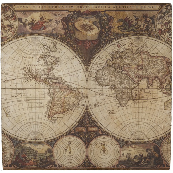 Custom Vintage World Map Ceramic Tile Hot Pad