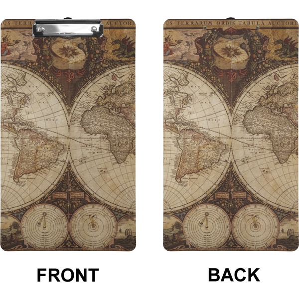 Antique World Map Clipboard (Legal) (Front + Back)