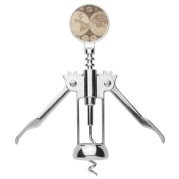 Antique World Map Corkscrew - Alt