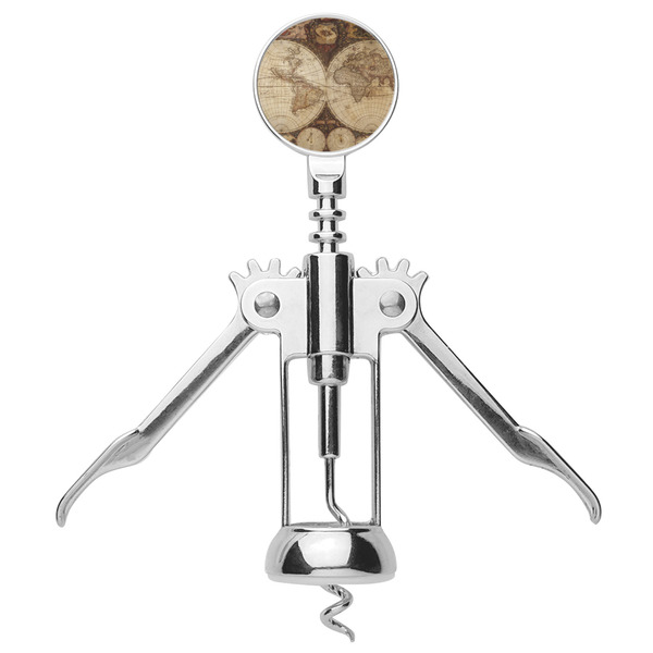 Antique World Map Corkscrew - Alt